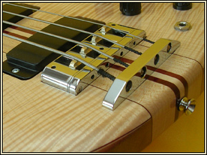 Custom bridge on maple bass